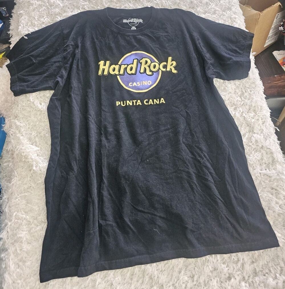 Hard Rock Casino T Shirt XXL Black Punta Cana Graphic Logo Souvenir Mens Tee 2XL